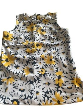 Michael Kors Sleeveless Daisy Tunic Top in Yellow, White & Black